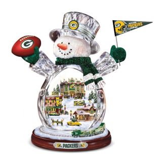 Green Bay Packers Masterpiece Edition Crystal Snowman Figurine