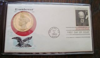 1969 Dwight David Eisenhower President Medal FDC Folder