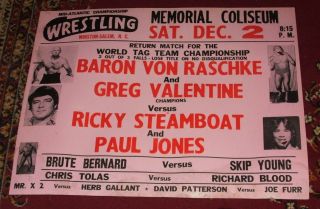  Wrestling Poster Baron Von Raschke Paul Jones Vintage 1978 # 2