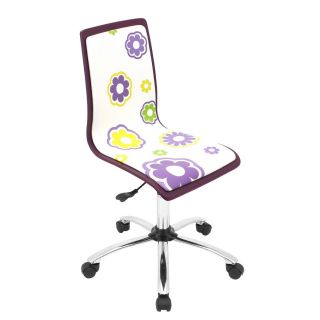 Daisy Printed Office Chair by LumiSource 360 Degree Swivel Chrome Base