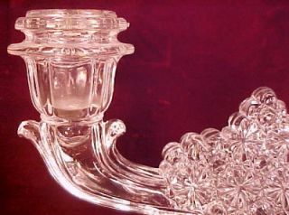 Elegant Vintage Daisy Button Pressed Glass Candlestick Pattern Maker