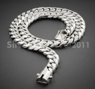 Cuban Link Sterling Silver Mens Chain 15mm Big Thick Heavy Weight