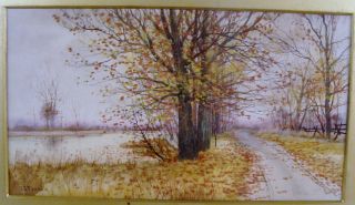 Antique John Jessie Francis Fine Autumn Landscape w C Painting
