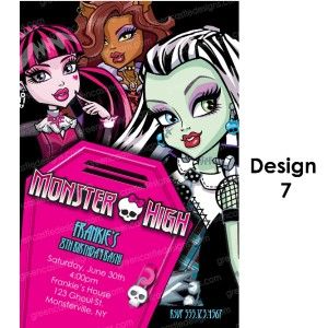 Monster High Invitations 20 Birthday Party Invites Envelopes Custom