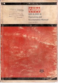 Case David Brown 885 885N Tractor Operators Manual