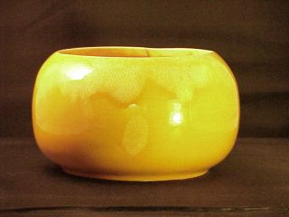 Vintage Miali Tangerine Orange Cream Drip Pottery Bowl