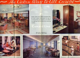 Cunard Lines The Cabin Class Way to All Europe Brochure Mauretania