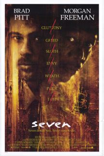 Seven Movie Poster 27x40 DS Original Brad Pitt Bonus
