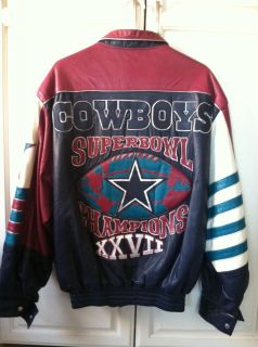  Hamilton Cowboys Superbowl XXVII 27 RARE Leather Jacket Sz XL