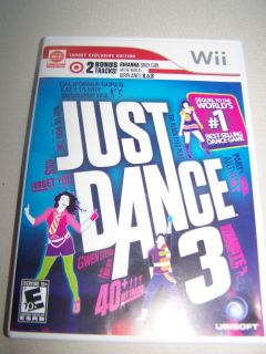 Nintendo Wii Just Dance 3 Game with 2 Bonus Songs