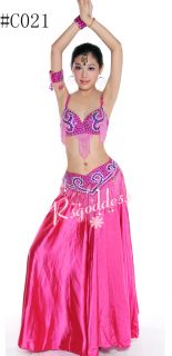 quality belly dance costume 3 pics bra belt skirt