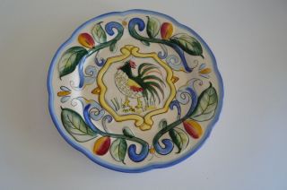 New Fitz and Floyd Ricamo Rooster Salad Plate 8 1 4