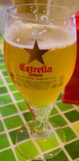 Estrella Damm Tulip Shape Spanish Beer Glass Collectible