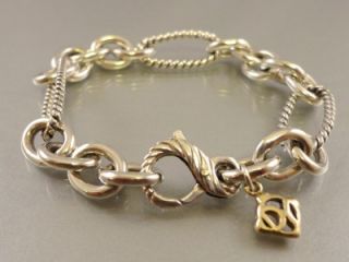18 Kt Gold & Sterling Silver David Yurman Bracelet Size 7.5