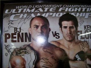 UFC 101 auto event poster signed by all fighters Silva Penn autograph