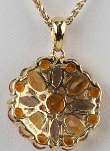  supersize image 14k yellow gold necklace with 2 types of citrine and