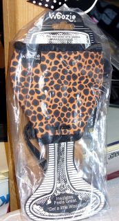 Woozie insulates wine glasses Leopard Print cute and brand new