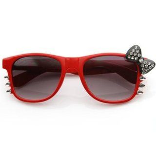 Hello Kitty Wayfarer Retro Nerd Glasses Red Frame Bow with Bling