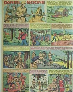 1959 Daniel Boone Cartoon Comic Strip Animation Art