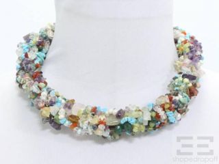 Daniel Espinosa Sterling Silver & Multicolor Gemstone, Pearl Choker