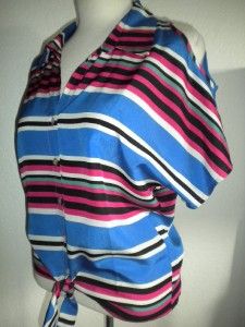 Daniel Rainn MS Sizes Multi Bright Color Striped Tie Waist Fashion