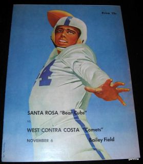 Santa Rosa Junior College 1953 Football Program vs West Contra Costa
