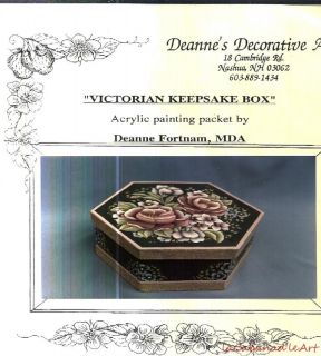 Victorian Keepsake Box Pattern by Deanne Fortnam Packet Acrylics c1992