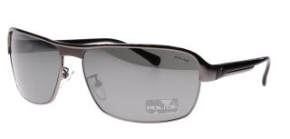 Authentic New 8410 Police Sunglasses S8410 584X Black Silver Frame