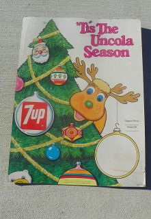  7 Up Holiday Cardboard Store Sign