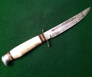 Vintage Solingen Germany Romo Hunting Knife Antler Handle