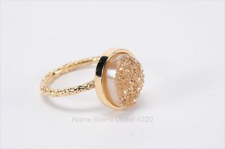 DARA ETTINGER 6 gold tone oval NADIA DRUZY stackable ring PREOWNED 150