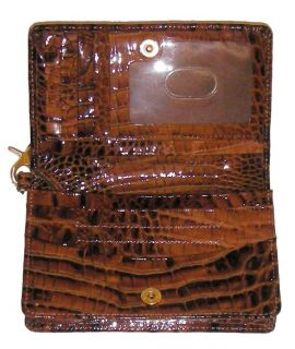 Brahmin Glossy Pecan Melbourne Debi Travel Wristlet Wallet iPhone Case