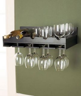 Wall Wine Rack Color Black New Elegant Wine Glass Organizer Home Decor