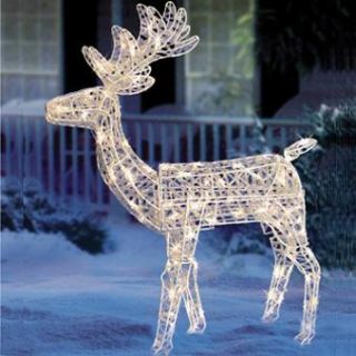 Christmas Lighted 3D Animated Standing Deer Buck Decoration Outdoor