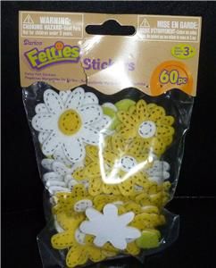 NIP Girl Flowers Daisy Felt Daisies Craft Project Scout Swaps Yellow