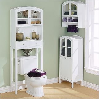 Southern Enterprises White Arch Top Wall Bathroom Cabinet