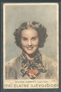 Deanna Durbin in Tesla Film  Three Smart Girls Post Card 1938