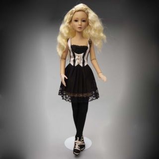 Delilah Black Vintage Outfit with long Blonde Wig, New and Mint SOLD