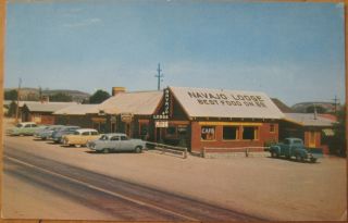 1958 Ad Chrome Navajo Lodge Restaurant Datil New Mexico