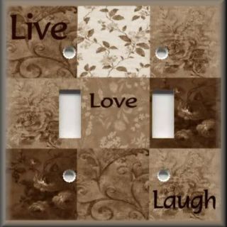 Light Switch Plate Cover Inspirational Sayings Live Love Laugh Brown