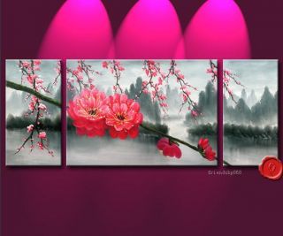 Pieces Large Modern Abstract Art Oil Painting Wall Decor Flower No