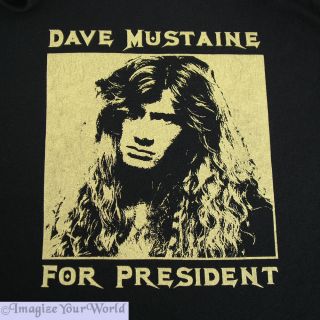Mens Black T Shirt Dave Mustaine for President s s Megadeth Fan Humor