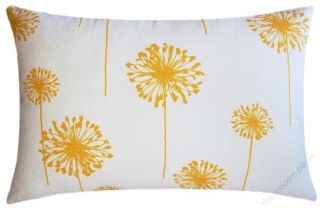 12x20 MUSTARD YELLOW DANDELION decorative throw pillow cover