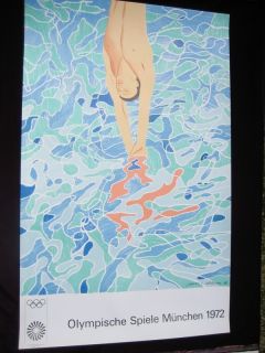 David Hockney Original Lithograph Poster Olympics Diver Mint Condition