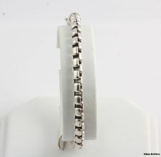 Authentic David Yurman 8 Rounded Cable Chain Bracelet   Sterling