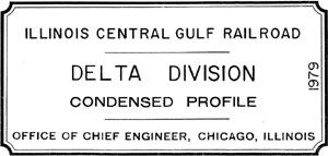Illinois Central Gulf Delta Division Track Chart ICG