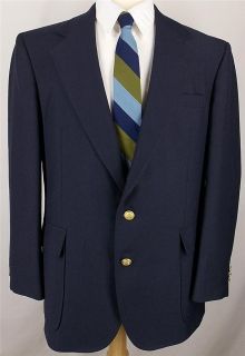 42 R David Taylor SOLID NAVY BLUE GOLD WOOL sport coat jacket suit