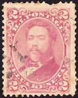 1883   2 Cents Lilac Rose King David Kalakaua #38   Very Light Cancel