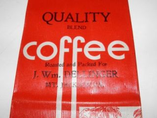 WM. Dellinger Mt. Jackson VA Vintage Collectible Advertisment Coffee