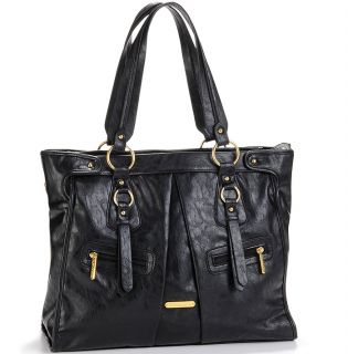 NWT Timi and Leslie   Dawn   Black   Faux Leather Designer Diaper Bag